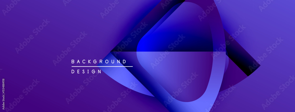Poster Abstract purple design. Flowing shapes create dynamic visual effect. Modern background with gradient colors, smooth transitions.