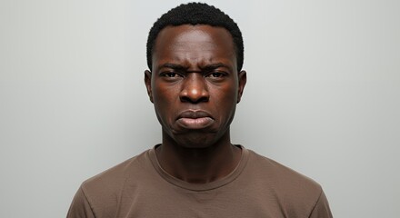 Portrait of a Man Showing Displeasure