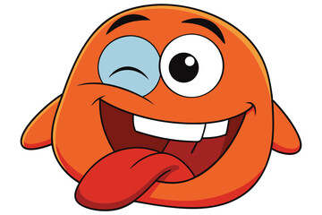 a cartoon image of a mischievous character with a large winking eye eps