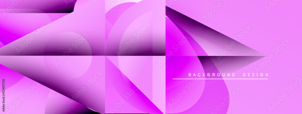 Poster Abstract pink background. Overlapping shapes create dynamic, modern visual effect. Gradient hues add depth, texture.