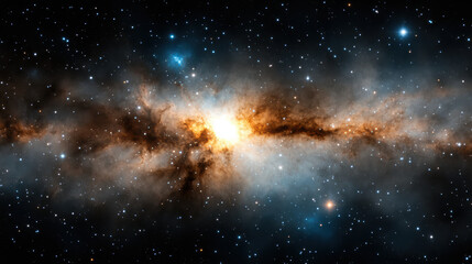 Fototapeta premium Brilliant cluster of stars in cosmic scene, showcasing vibrant colors and deep space beauty