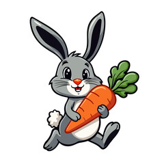 Fototapeta premium Hand drawn cartoon rabbit vector illustration