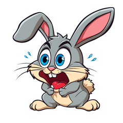 Obraz premium Hand drawn cartoon rabbit vector illustration