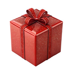 Red gift box with ribbon isolated on white background Png images 
