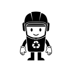 Fototapeta premium Eco-Friendly Recycling Bin Mascot