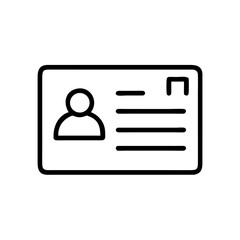 Business Card and ID Badge Line Icon &ndash; Minimalist Black Outline Symbol for Contact Information, Employee Identification, and Professional Networking

