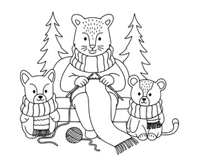 Knitting scarves for forest animals