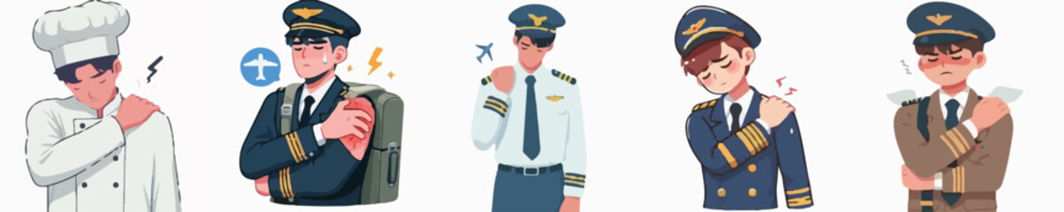 vector image of a sick man flatdesign simple white background