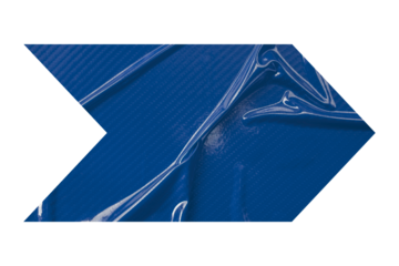 Blue crumpled paper arrow isolated on transparent background