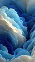Obraz premium Abstract Blue White Floral Pattern.