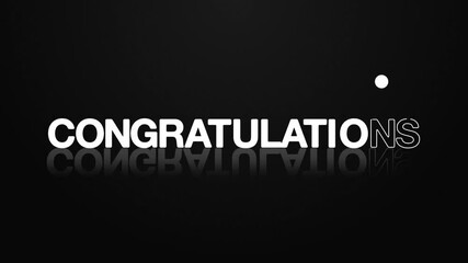 animated jumping or bouncing ball congratulations text word lettering typography glow neon reveal, Bright letters jump in the inscription congratulations theme video,motion seamless loop animated - Powered by Adobe