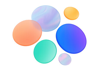 Colorful 3d spheres are floating on a transparent background, creating a vibrant and abstract composition