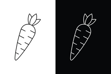Carrot Outline Drawing. Hand Sketched Vegetable Vector Clipart