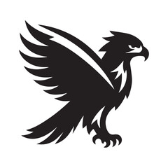 hawk vector silhouette clip art logo design illustration