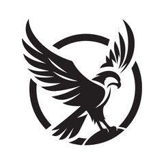 hawk vector silhouette clip art logo design illustration