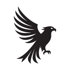 hawk vector silhouette clip art logo design illustration