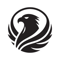 hawk vector silhouette clip art logo design illustration