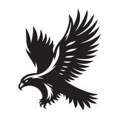 hawk vector silhouette clip art logo design illustration