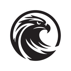 hawk vector silhouette clip art logo design illustration