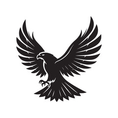 Fototapeta premium hawk vector silhouette clip art logo design illustration