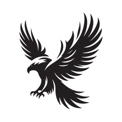 hawk vector silhouette clip art logo design illustration