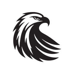 hawk vector silhouette clip art logo design illustration