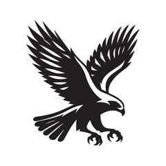 hawk vector silhouette clip art logo design illustration