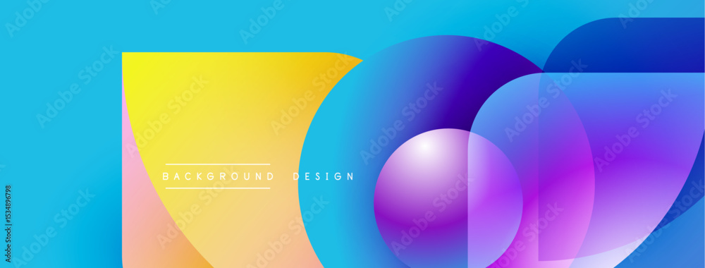 Poster Abstract vibrant background. Overlapping circles create dynamic colorful composition. Modern design elements present smooth gradients.