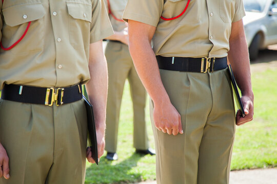 Soldiers holding folders for freedom of entry procession
