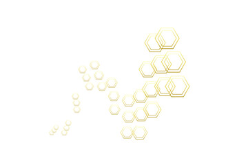 和風図形　子持亀甲　ゴールド　グラフィック素材