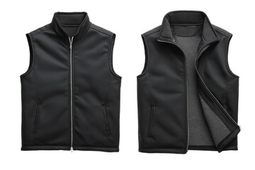 [Transparent Background PNG]Black Fleece Vest for Men