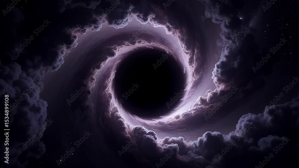 Canvas Prints stunning 4k animation of a black hole surrounded by swirling dark nebula clouds creating a realistic