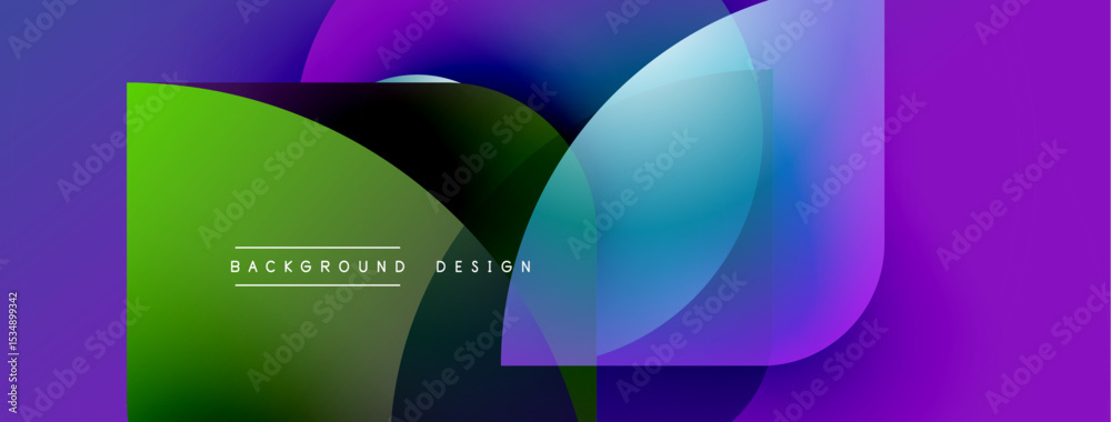 Aufkleber Abstract colorful background. Overlapping shapes create dynamic visual effect. Modern design elements present vibrant composition.