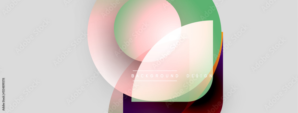Aufkleber Abstract shapes overlap, creating soft color gradients. Minimalist design with light background. Modern aesthetic, simple composition.