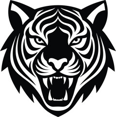 Fototapeta premium tiger head vector silhouette