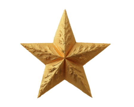 [Transparent Background PNG]Golden Star Ornament Decor