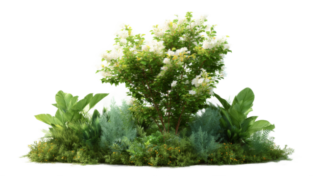 [Transparent Background PNG]Realistic 3D Garden Landscaping Design