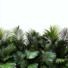 Fototapeta premium Tropical Lush Green Palm Leaves Background