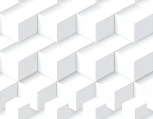 Abstract white 3D cube pattern
