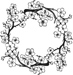 Cherry blossom frame drawing