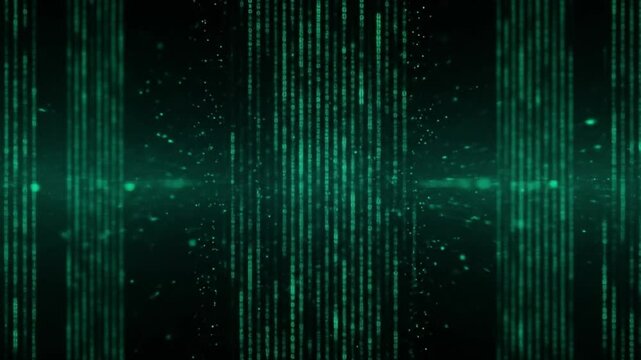 Data Streams and Matrix Code AI Background