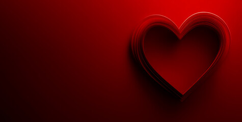 Minimalist red backdrop with heart-shaped cutouts, perfect for Valentine's Day or love-themed designs.