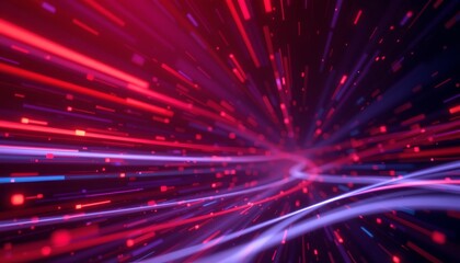 high quality, abstract red and purple light trails background with subject at bottom for copy space at top.