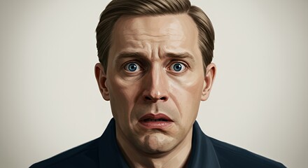 A Man's Anxious Expression, Digital Painting