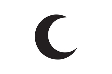 Naklejka premium Lunar Crescent silhouette vector with white background