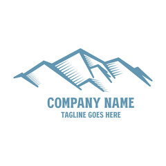 Mountain Landscape Silhouette for Outdoor Travel adventure Vintage logo