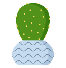 Cute succulent cactus green illustration plant potted