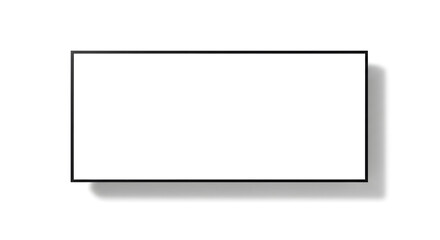 Modern Flat Screen Television Mockup Blank, White Screen with Thin Black Bezel