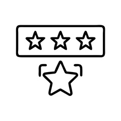 Rating Stars Icon - Line Style Customer Review and Feedback Symbol