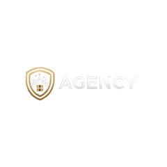 Real Estate Agency Logo with Shield and Mountain Home Design, Agency logo, Shield and mountain home logo